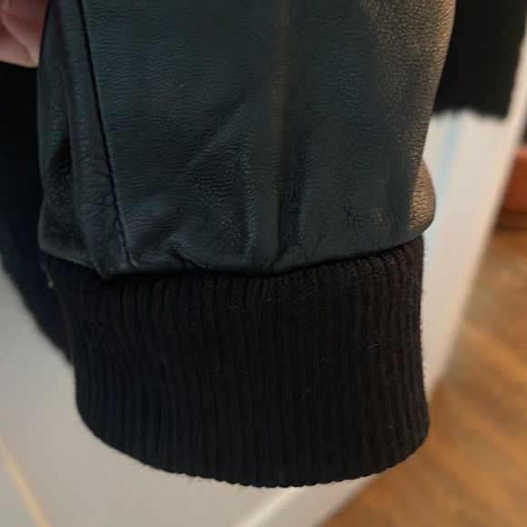 Eileen Fisher Alpaca and Leather Bomber Jacket Size Large - Picture 6 of 11